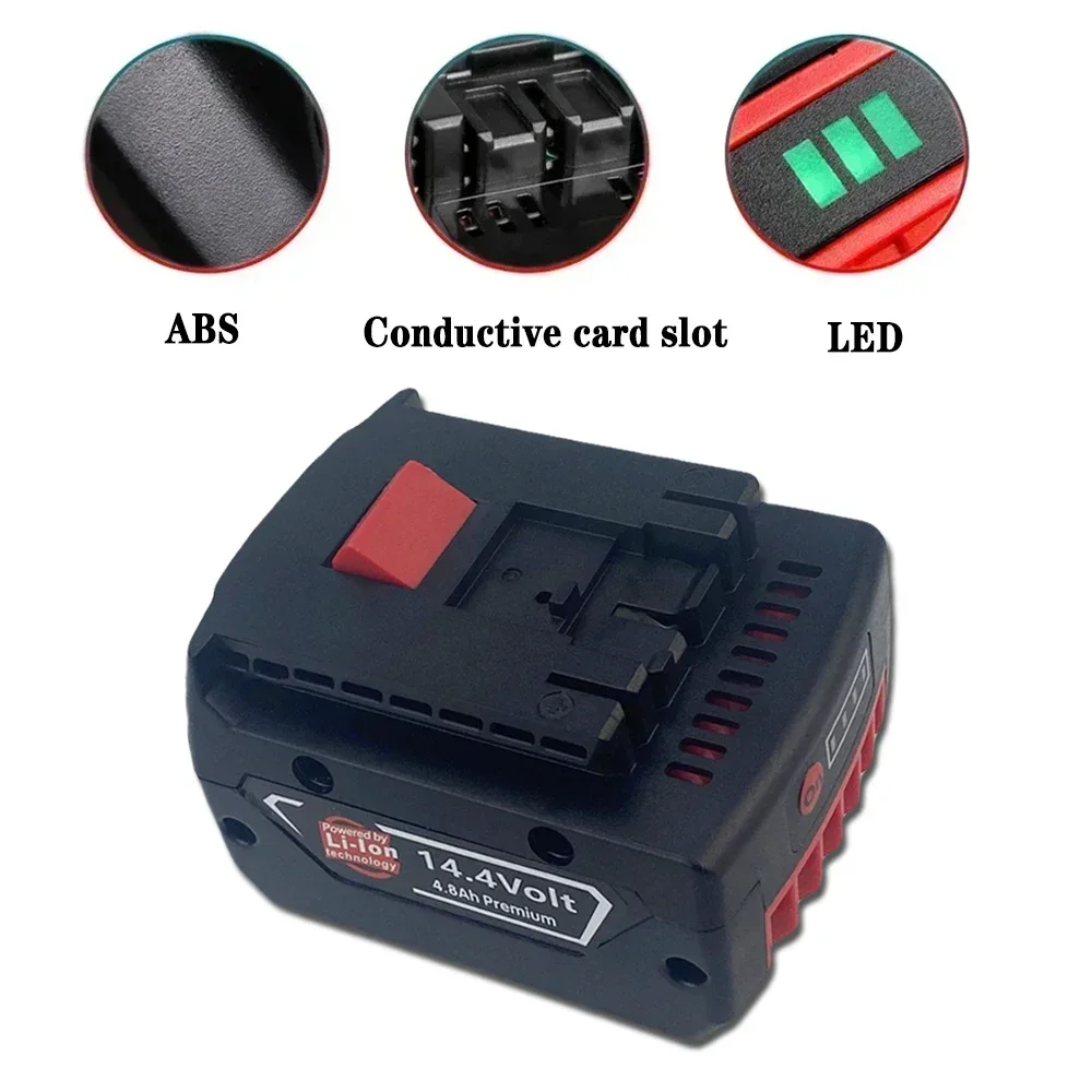 14.4V 4800ah For BOSCH Rechargeable Li-ion Battery Cell Pack for BOSCH Cordless Electric Drill Screwdriver BAT607G BAT614G