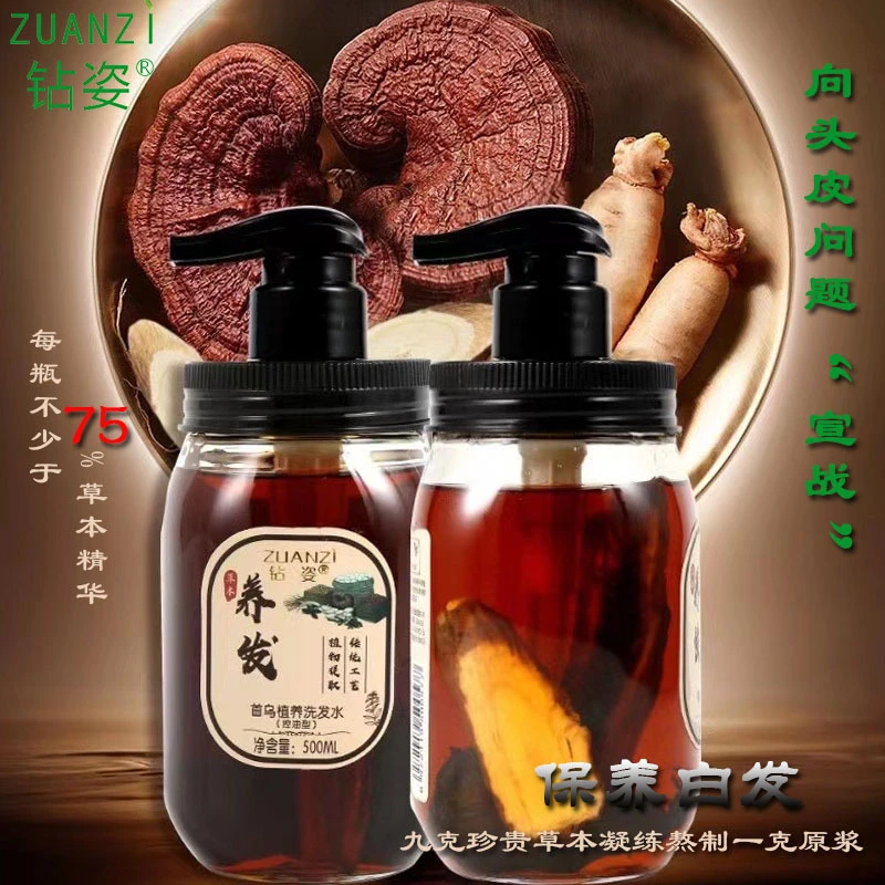 

500mlChinese Herbal Hair Nourishing Soup Shampoo Anti-dandruff Oil Control Soft Anti-white Hair Loss Shampoo Hair Growth Shampoo