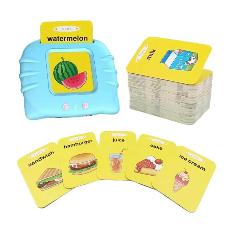 Discurso de bolso para crianças de 2 anos, inglês puro, portátil, inteligente, brinquedos de aprendizagem ajustável, cartão, dispositivo de educação precoce para