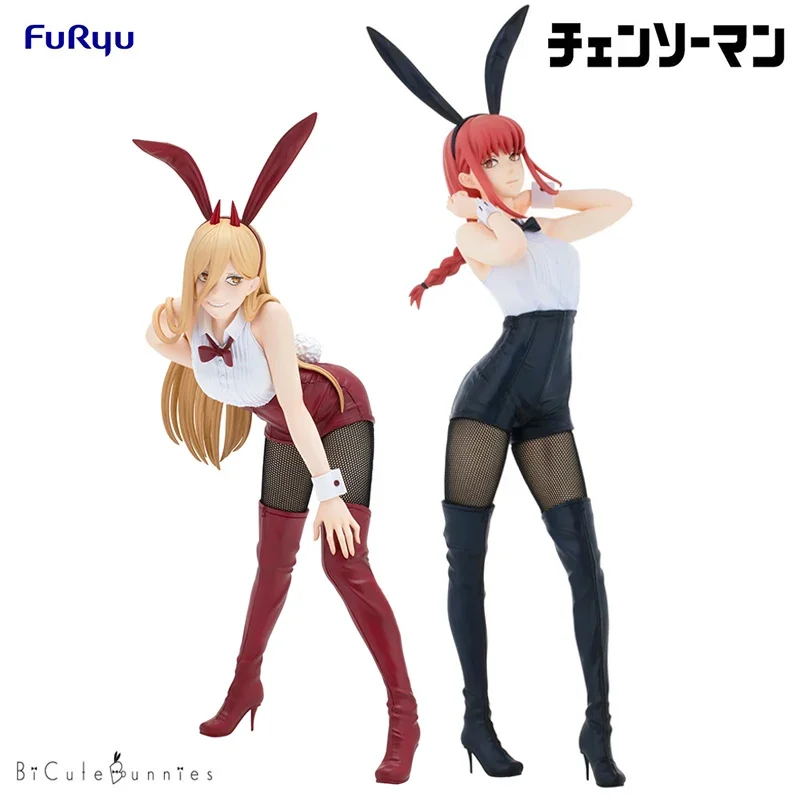 In Stock FuRyu BiCute Bunnies Figure Chainsaw Man Power Makima Bunny Girl PVC 25/30CM Anime Action Figures Model Collection Toy