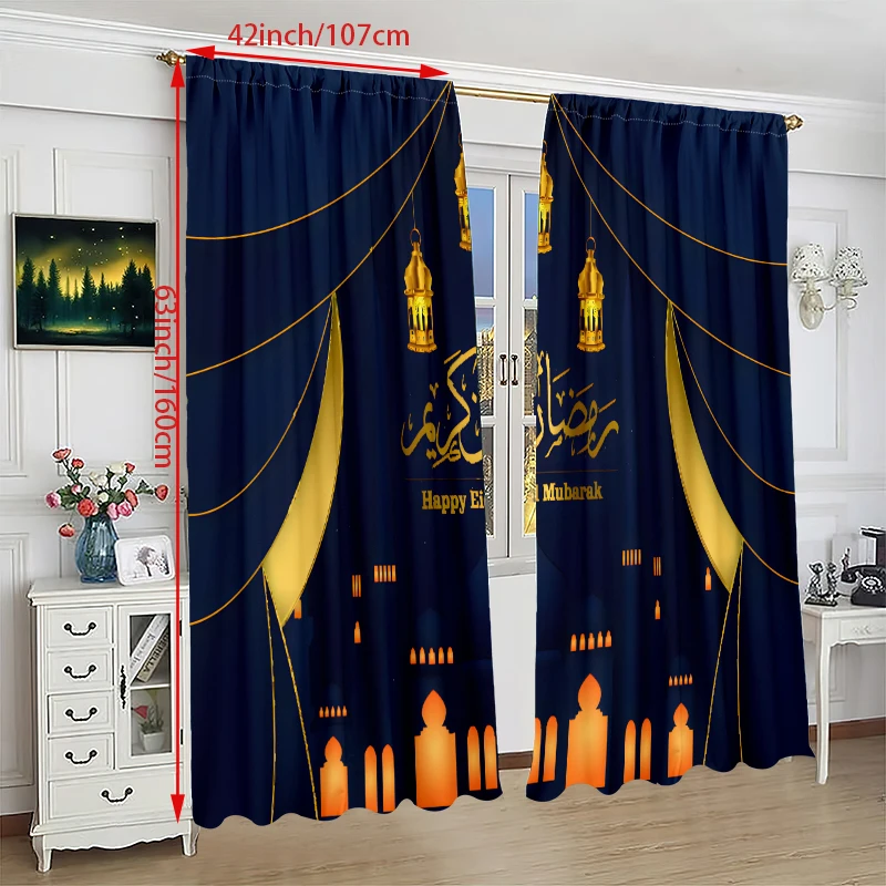 Hellblauer Urlaub-HD bedruckter Vorhang-Polyester material-geeignet für Schlafzimmer, Wohnzimmer, Arbeits zimmer (anpassbar)