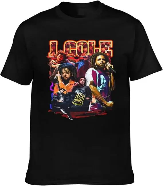 Herren & Damen J-Cole 2026 Musik-Tour Mode Kurzarm-T-Shirt Y2k Streetwear Hip-Hop Grafik-Kleidung Baumwolle Rap Rock Tee – Detail 13