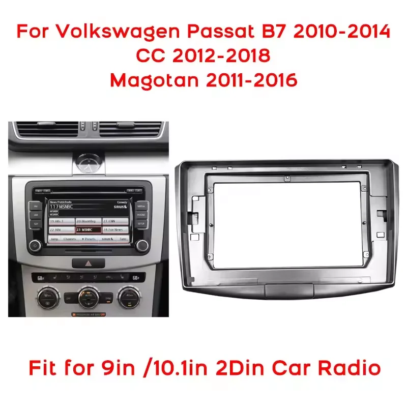 Car Radio Fascia For Volkswagen Passat B7/CC/Magotan Auto Stereo Dash Panel Mounting 10.1 inch Frame Kit Center Console Holder