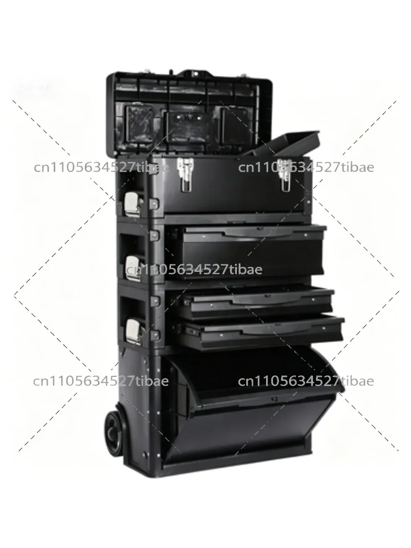 4-Layer Combination Tie Rod Tool Box, Multi-Functional Hardware Storage, Plastic Reinforced Iron Chest