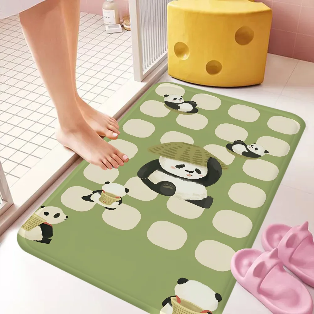 Niedliche Cartoon Panda Boden matte Rechteck Anti-Rutsch-Home Soft Badmat Haustür Indoor Outdoor Matte Willkommen Fuß matte