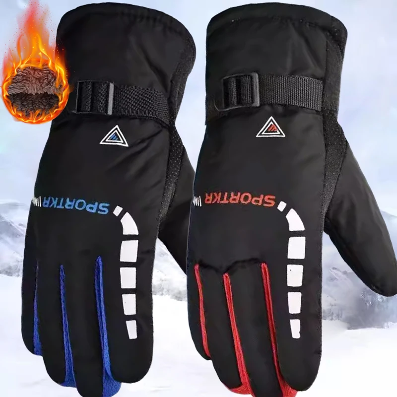 

Winter Cycling Gloves for Men Outdoor Waterproof Skiing Riding Hiking Motorcycle Warm Mitten Gloves Unisex Thermal Sport Gloves