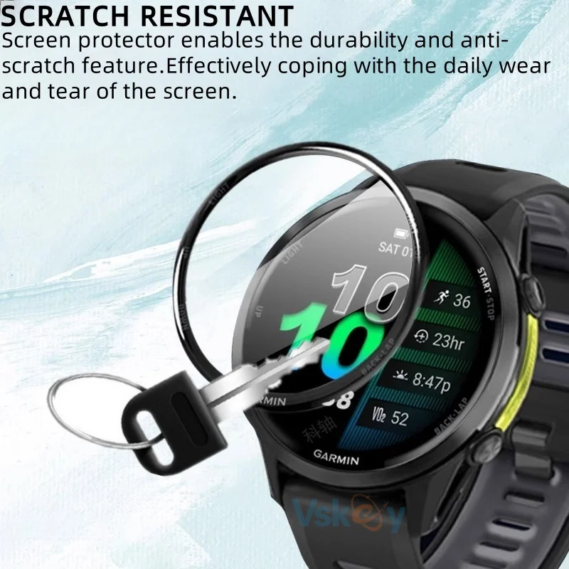 100 peças protetor de tela de borda curvada 3d para garmin forerunner 570/forerunner 970 relógio inteligente película protetora de cobertura completa