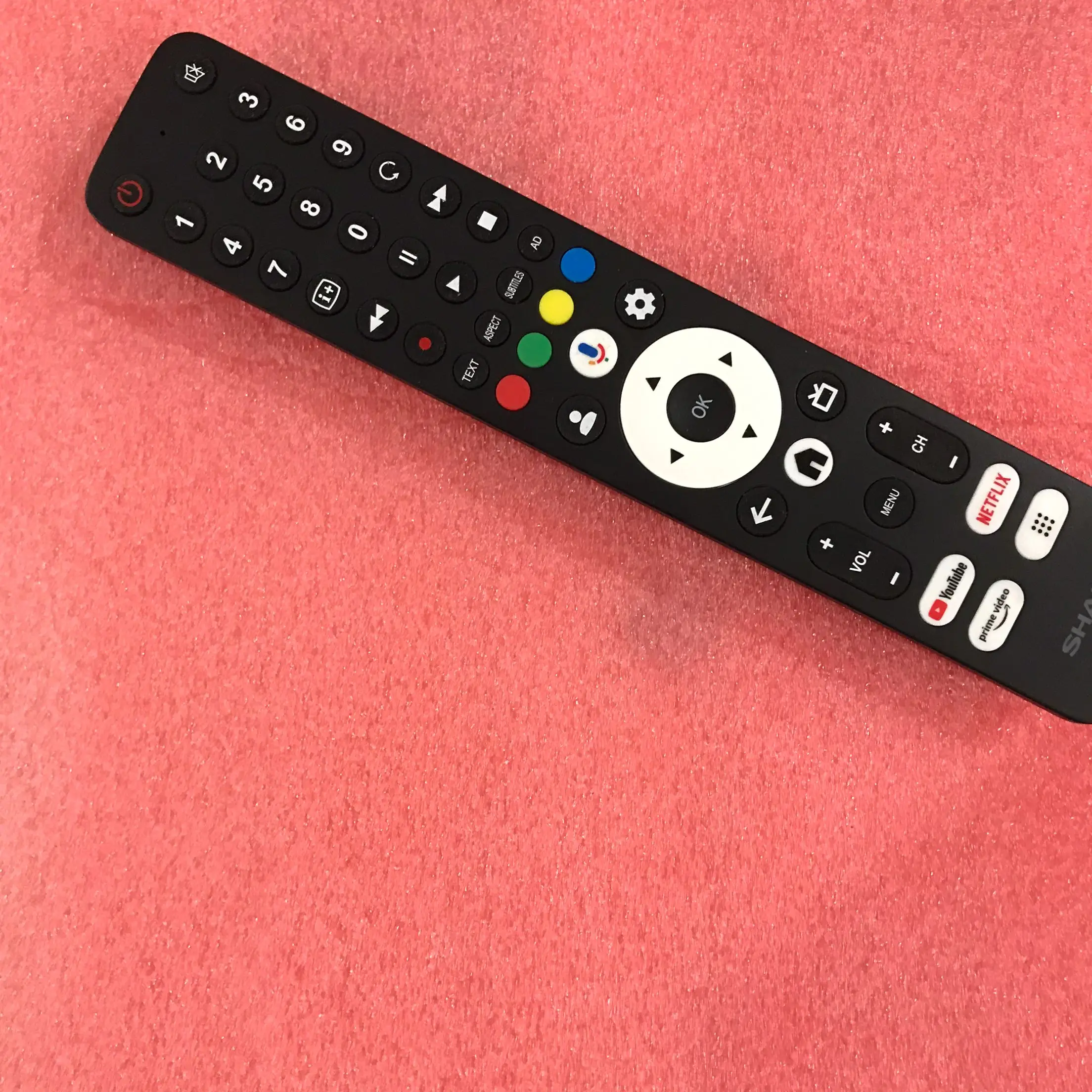 Original remote control RC2101 for Sharp Smart LED TVs 4T-C50FJ1X, 4T-C55FJ1X, 4T-C65FJ1X, 4T-C75FJ1X, and SH-V10 view 5