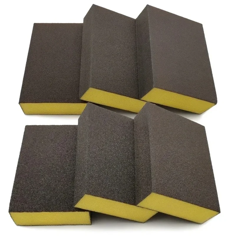 6Pcs Sanding Sponge Block Set Coarse Medium Fine Grit 60-320 Assorted Sandpaper Sponge for Wood Drywall Metal