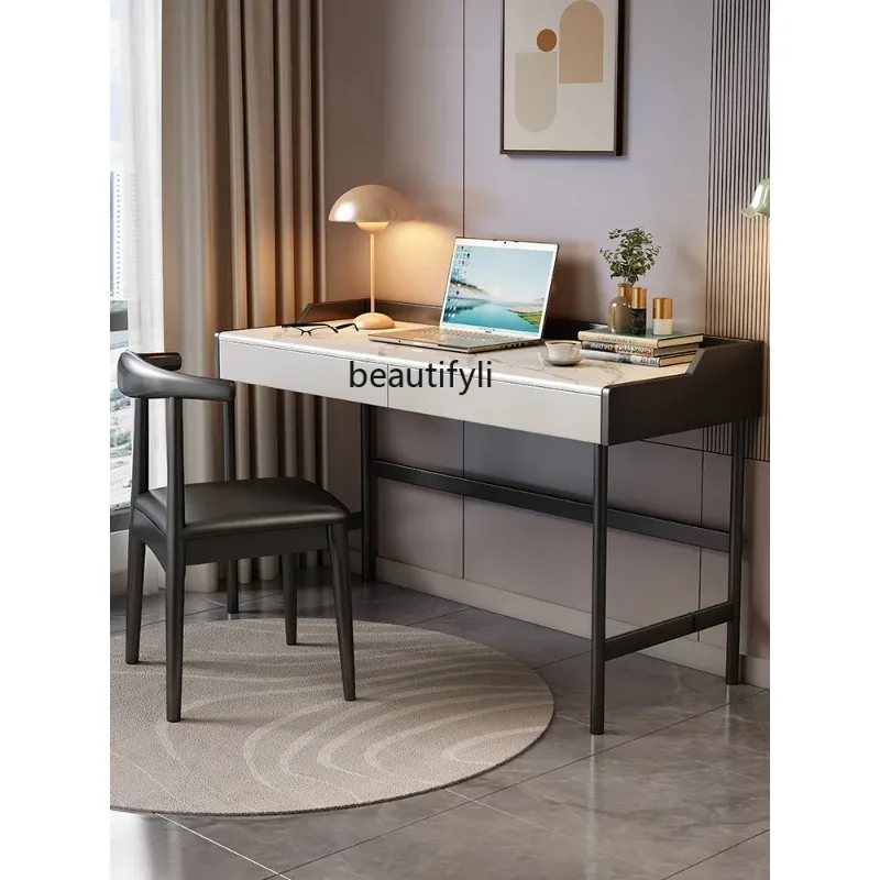 Italian Light Luxury High-End Stone Plate Desk Bedroom and Household Modern Minimalist Office Writing Desk Desktop Computer Desk