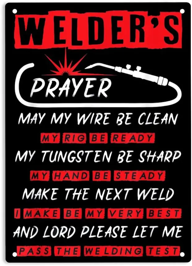 Prayer Welding Desire Rules Sign Metal Tin Signs, Poster for Home Office Restaurants Cafes Bars Pub Man Cave Wall