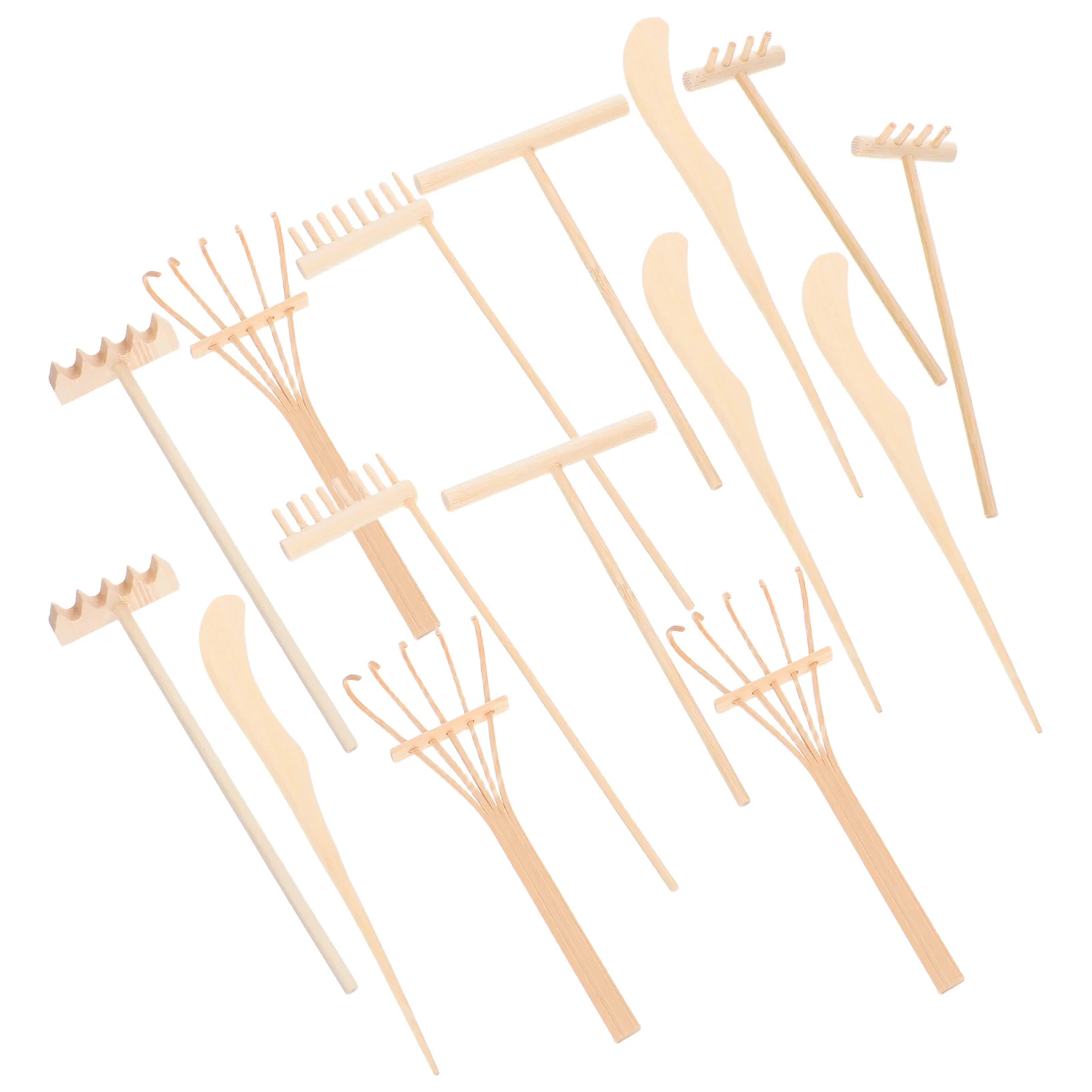 1set 1Set Zen Rake Tools Mini Rock Sand Zen Garden Accessories Set For Home Office Decor Desktop Stress Relief Wood Miniature