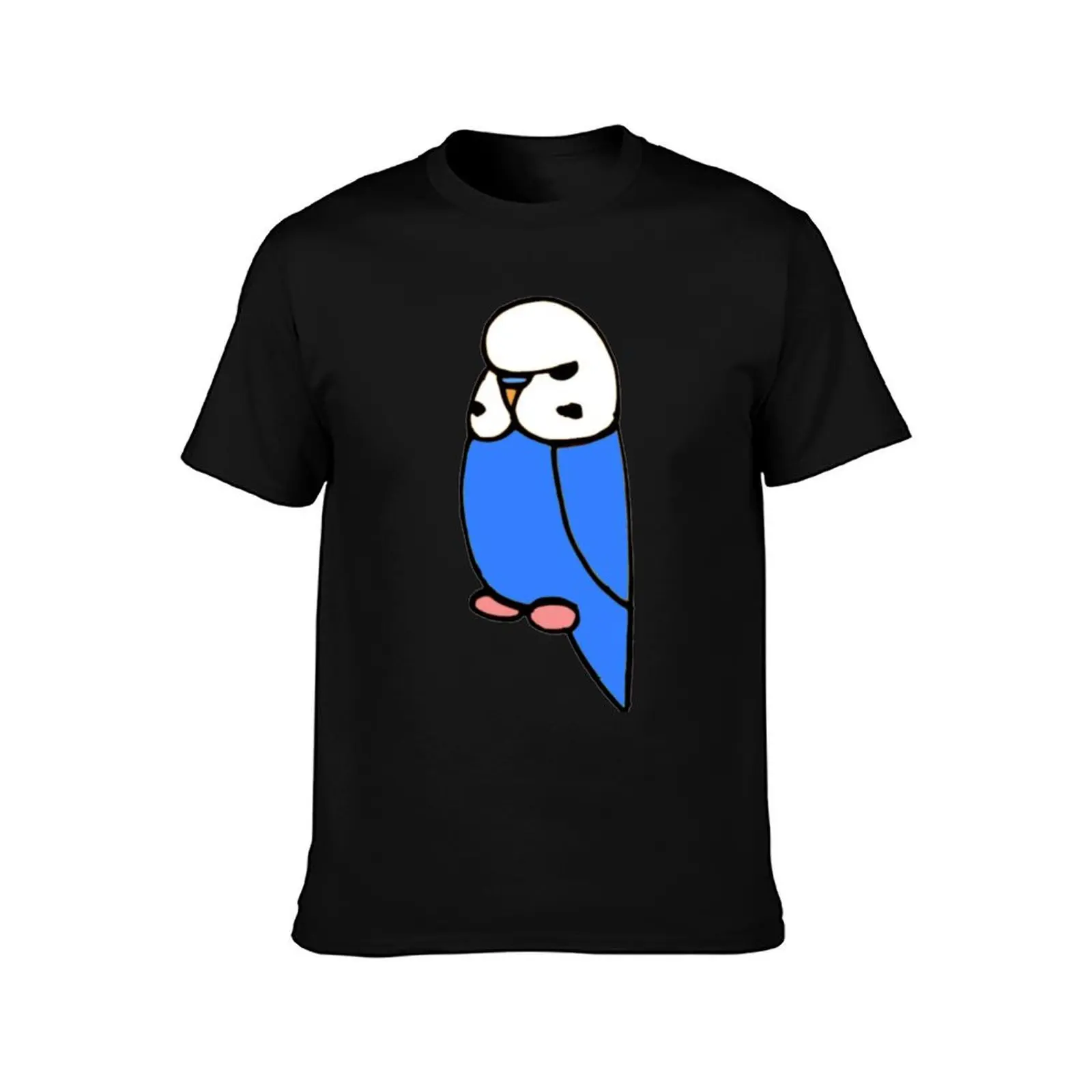 Blue English Budgie T-Shirt heavyweights man t shirt oversized t shirts for men