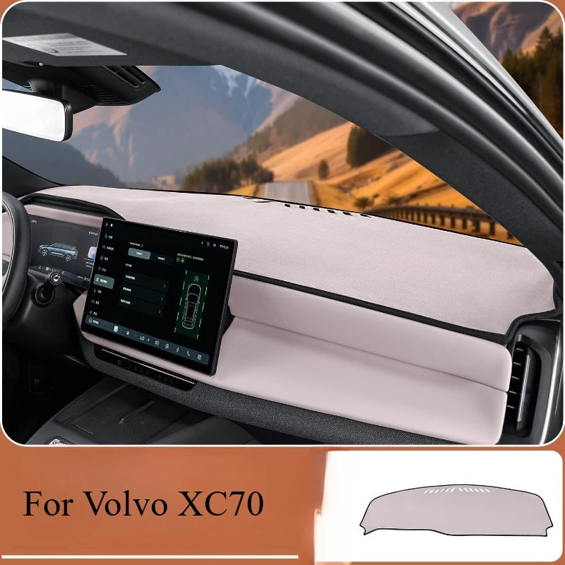 For Volvo XC70 Dashboard Cover Sun Shade – Premium Suede Dash Mat Anti-Glare Heat Shield, UV Protection Non-Slip Dashboard Pad