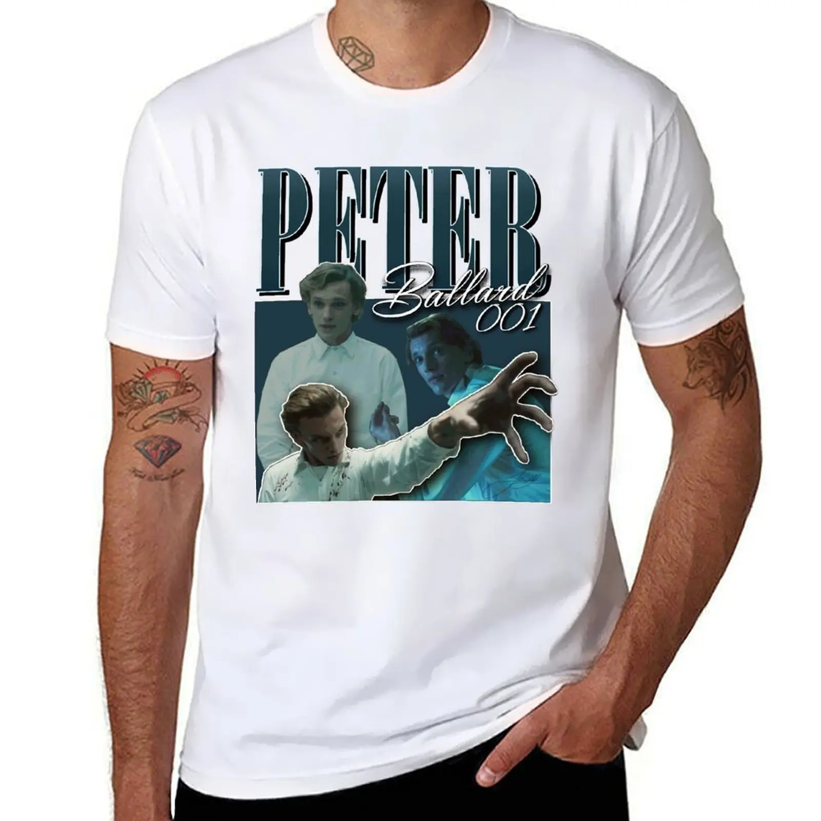 

Peter Ballard 001 retro designjamie campbell bower T-Shirt t shirt man plain t shirt men 100% cotton luxury brand T-Shirt