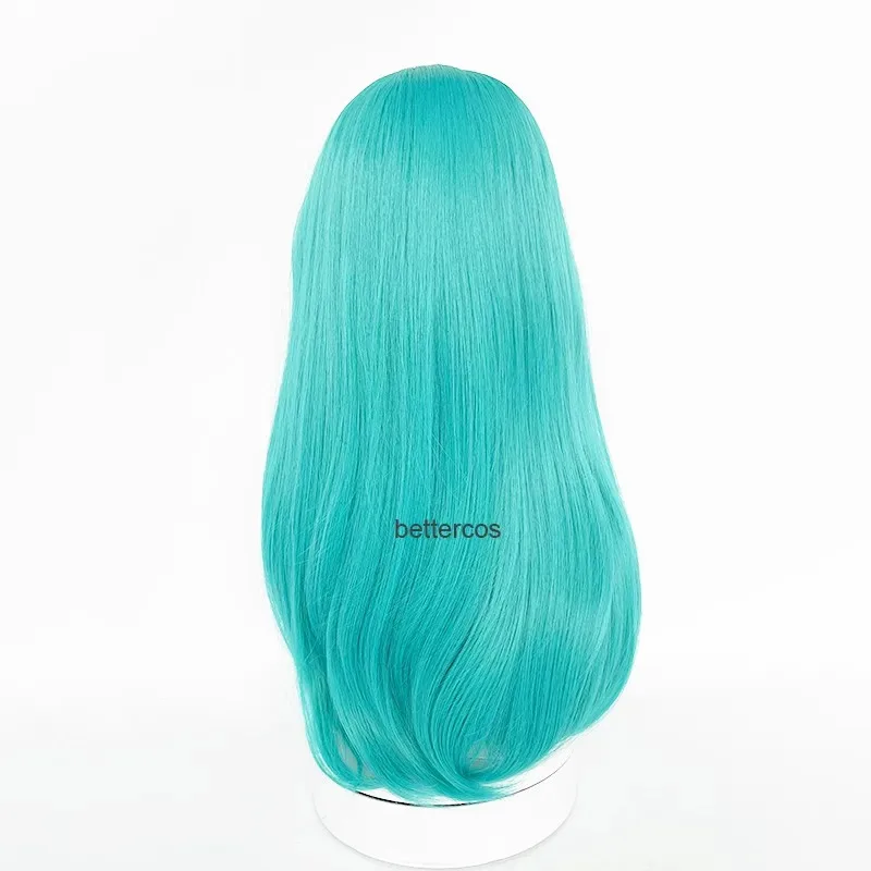 Bulma Buruma Cosplay verde rizado ondulado pelo sintético resistente al calor disfraz de Halloween fiesta pelucas de Anime + gorro de peluca