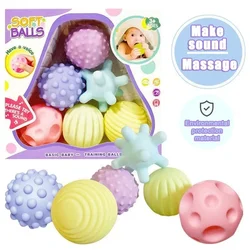 1/6pcs Textured Multi Set Develop Baby's Tactile Senses Toy Baby Touch Hand Ball Toys Baby Training Ball Massage Soft Ball