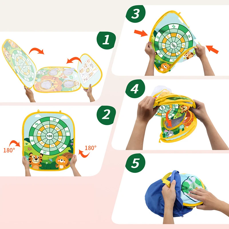 Gra w rzucanie woreczkami 3 w 1 dla dzieci, zabawka do rzucania na tarczę, śmieszna gra sportowa w rzucanie piłkami, do zabawy wewnątrz i na zewnątrz, prezent urodzinowy