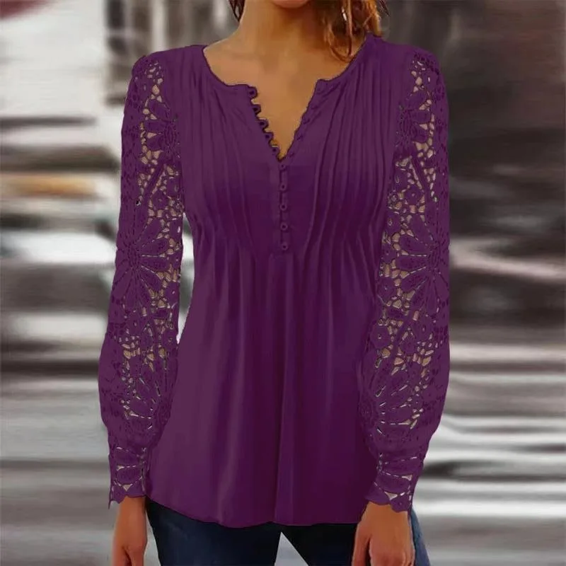 Blusa informal de manga larga para mujer, Camisa de algodón 2024 con botones, color liso, para verano
