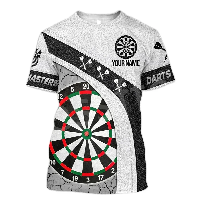 Summer New Fashion Bar Entertainment Darts Club Fun Indoor Sportswear T-shirt Summer 3D Printed Harajuku Loose Daily Casual Shor