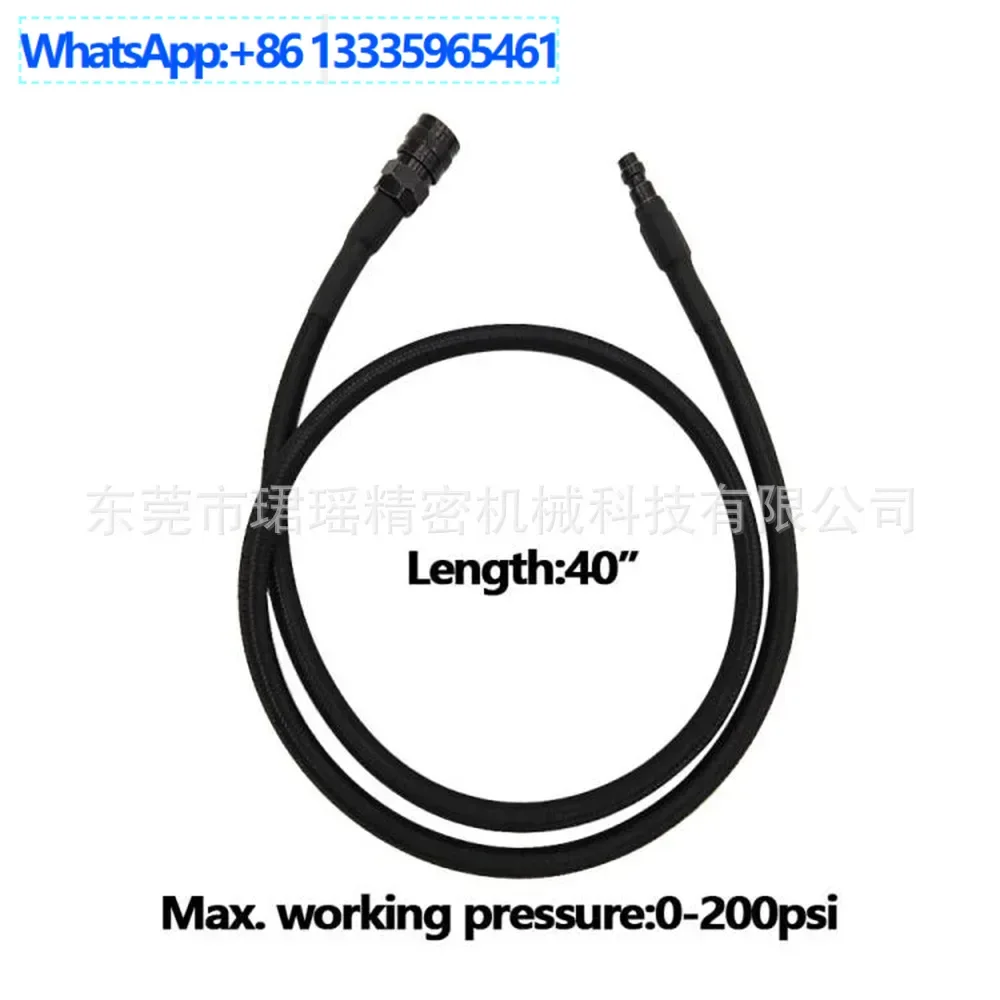 

2Pcs 40 inch low pressure nylon braided inflatable hose trachea CO2 passing pipe with quick plug 200psi