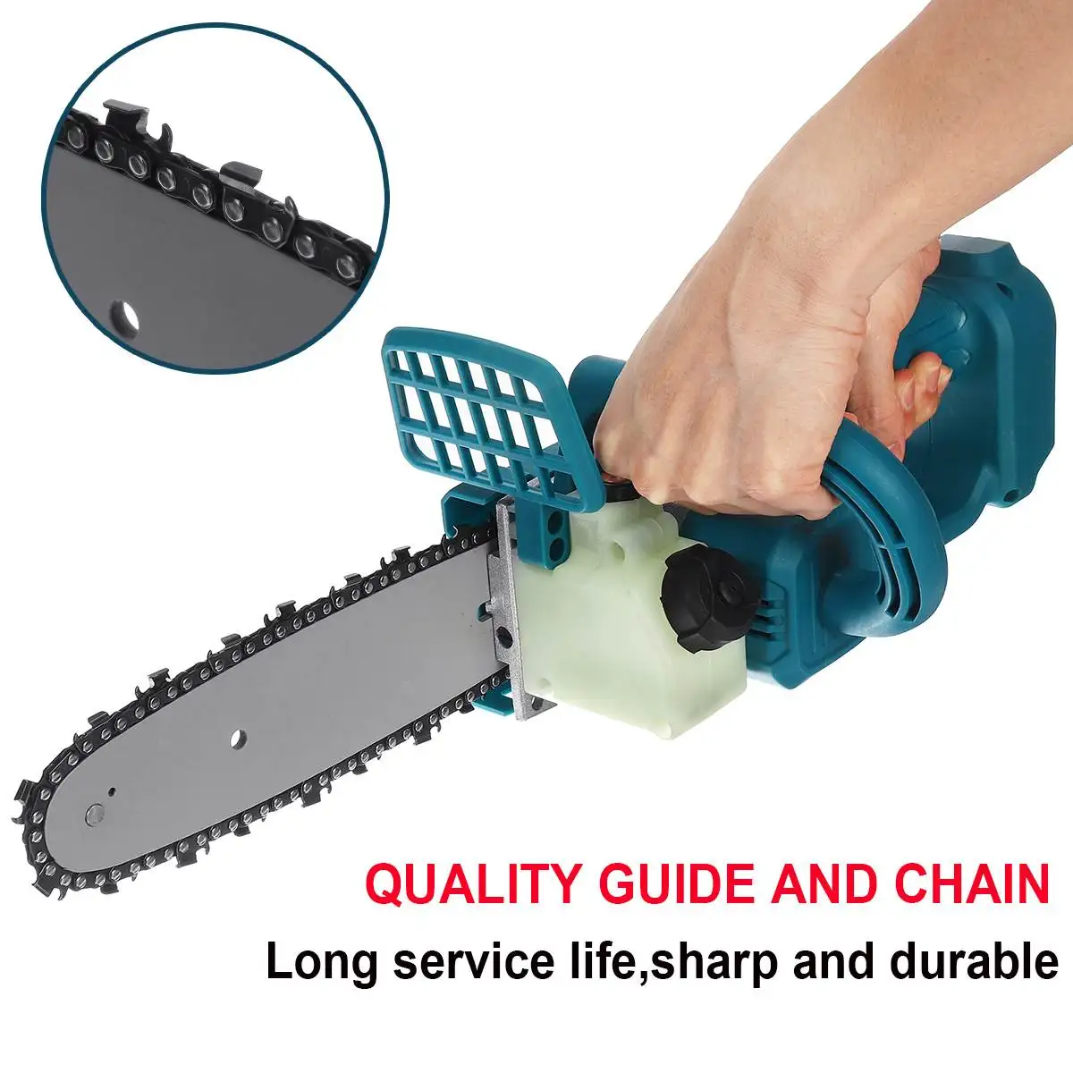 Drillpro-soporte de motosierra eléctrica de 8 pulgadas, sierra de cadena inalámbrica, cortadora de madera, herramientas de carpintería para batería Makita de 18V