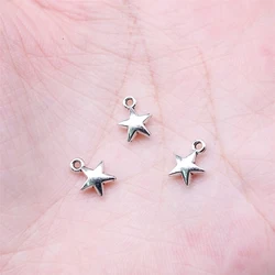 WYSIWYG 40pcs 8x7mm Tiny Star Charms For Jewelry Making Antique Silver Color Antique Bronze Color Charms Jewelry Accessories