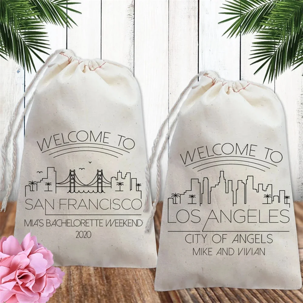 25PCS Welcome To Wedding Favor Bags, Birthday Favors or Bachelorette Favors - Nashville, Memphis, Charleston, Charlotte,