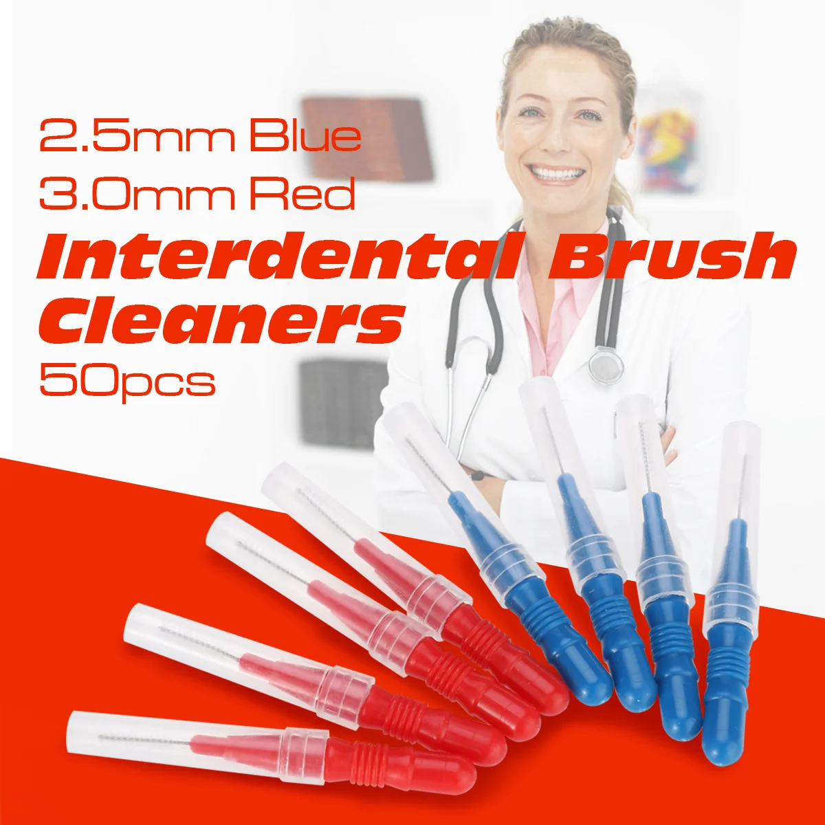 

50pcs Dental Oral Care Interdental Brush Toothpick Between Teeth Brush Kit brush