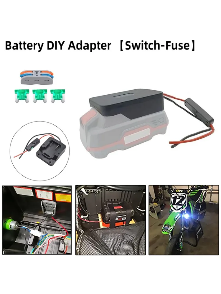 Kit de roue d'adaptateur de batterie d'alimentation pour batterie Parkside 20V avec fusibles et interrupteur, convertisseur de batterie pour jouets de voiture Rc, accessoires d'outils