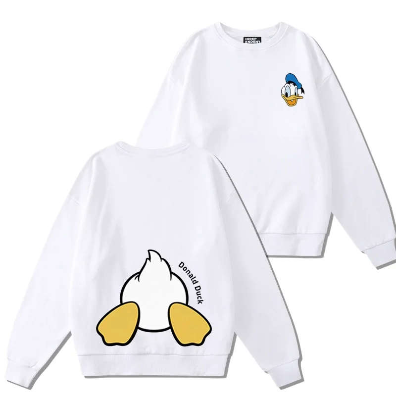 Donald Duck women\'s hoodie women\'s round neck top couple casual loose hoodie couple round neck hoodie fashionable hoodie