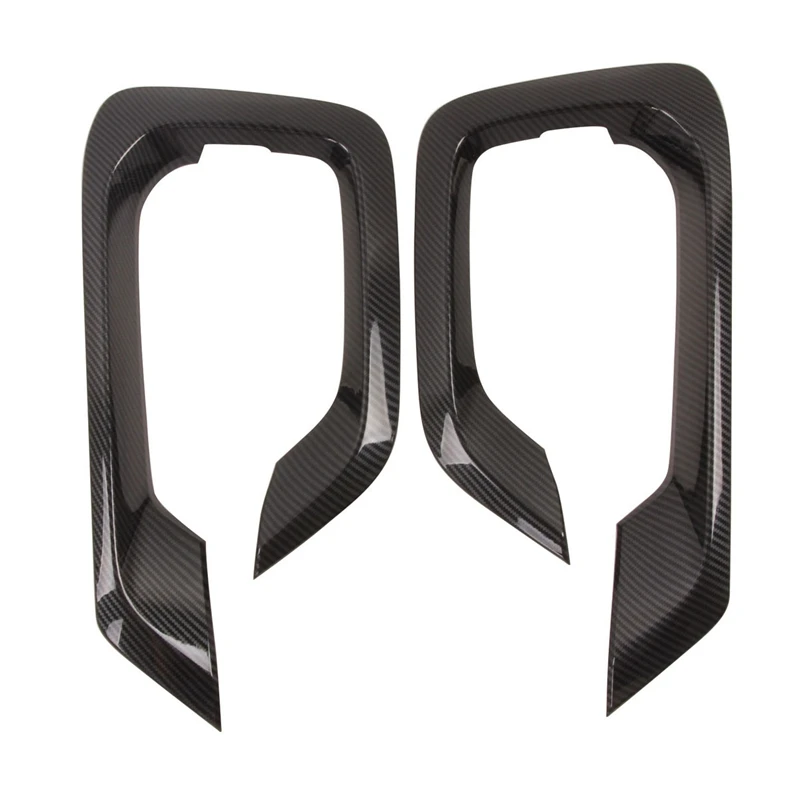 Car Carbon Look Front Fog Light Lamp Cover Trim Protect Frame For Hyundai Grand Starex H-1 I800 2018-2020 Car Styling