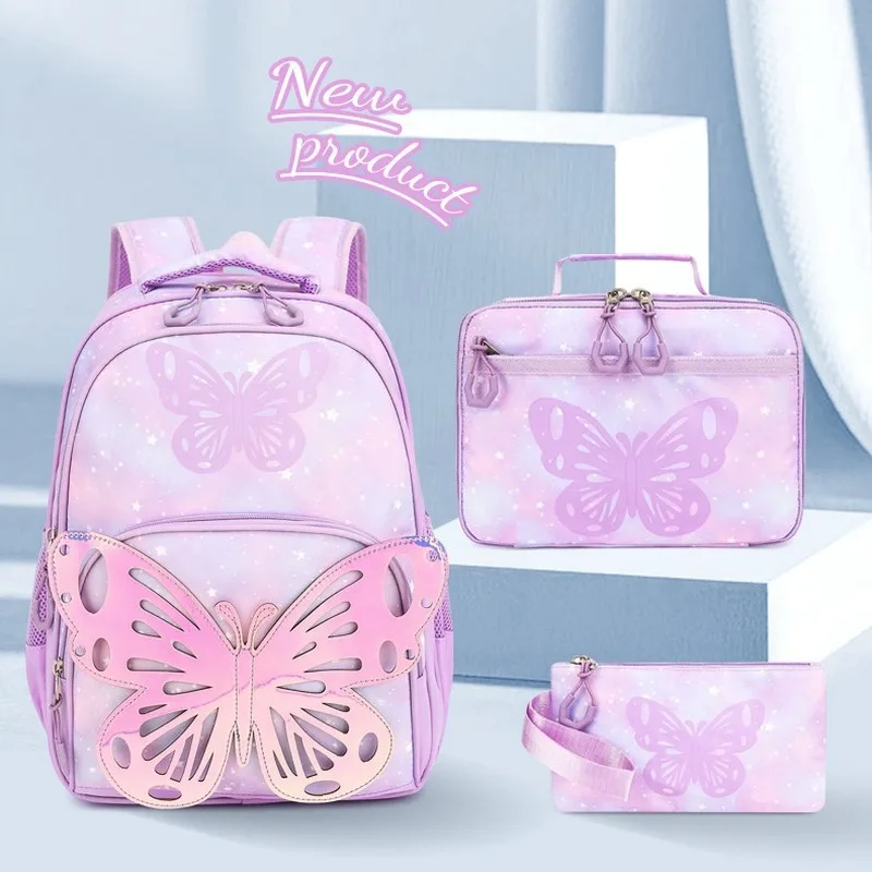 

2024 Disney new girls' backpack, children's cartoon creative butterfly multifunctional and stylish versatile student backpack