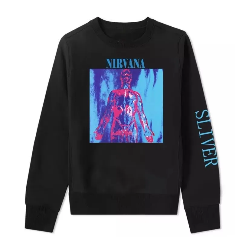 Nirvana Nevermind Tracklist – Grafik-Sweatshirt mit Rundhalsausschnitt für Herren und Damen, Vintage Y2K Streetwear Pullover – Detail 6