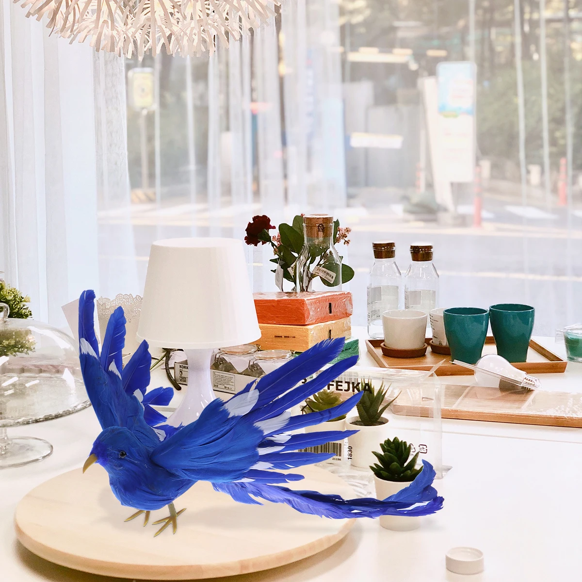 

Bird Nest Ornaments Artificial Birds Figurines Home Decor Craft Durable Safe Cute Office Living Room Bedroom Garden