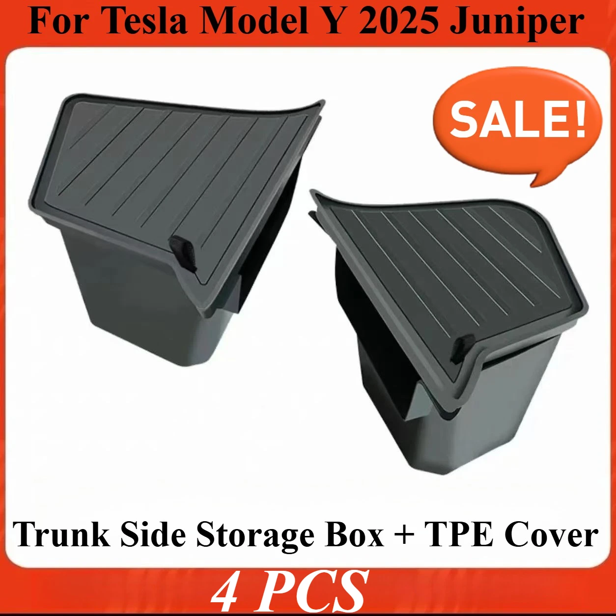 

Trunk Organizer Launch Refresh 2025 Rear Trunk Storage Bins Side Box Organiser For Tesla Model Y Juniper TPE Accessories