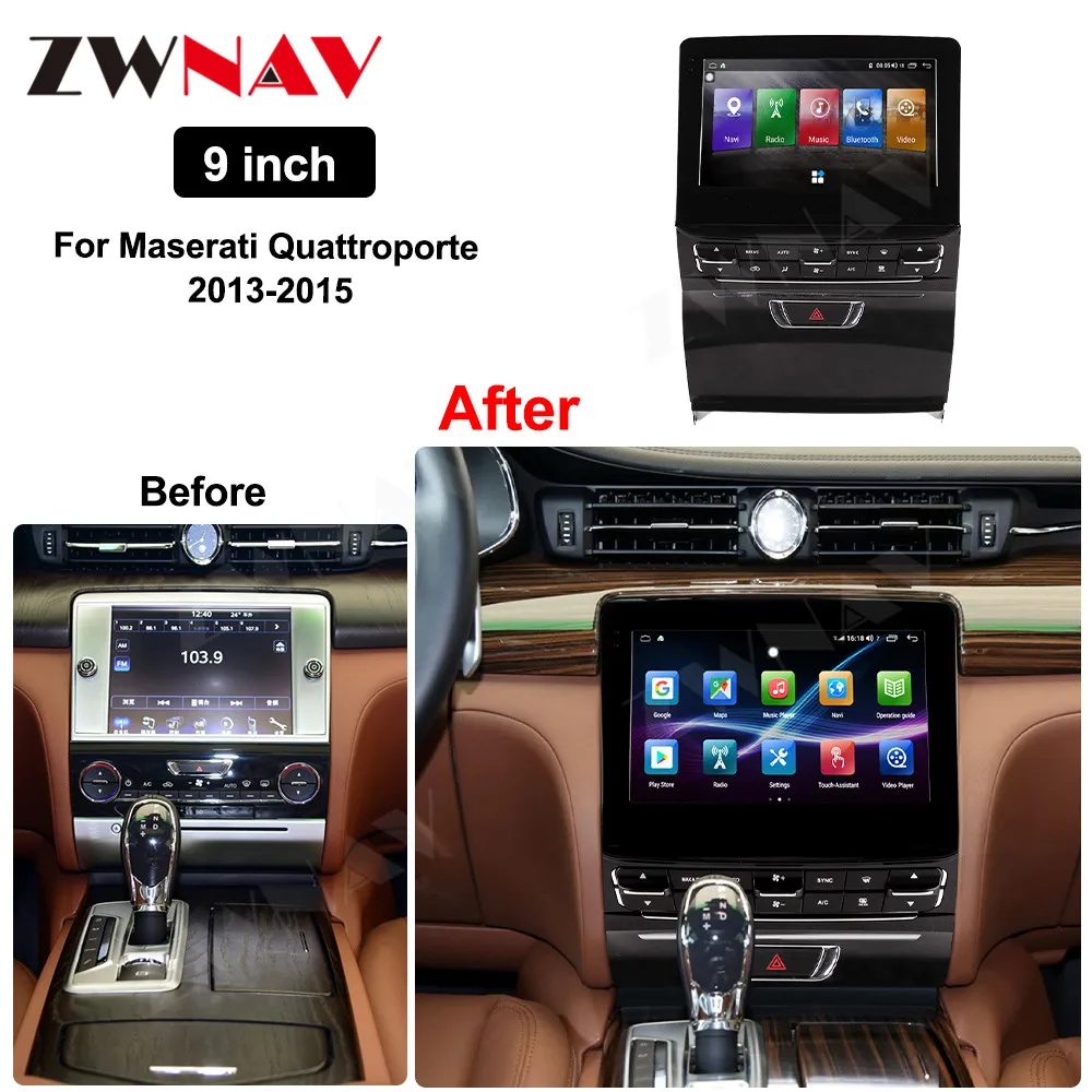 Android 13 dla Maserati Quattroporte 2013-2015 odtwarzacz CD Auto System nawigacji GPS Radio samochodowe z wbudowanym DSP Wireless Carplay