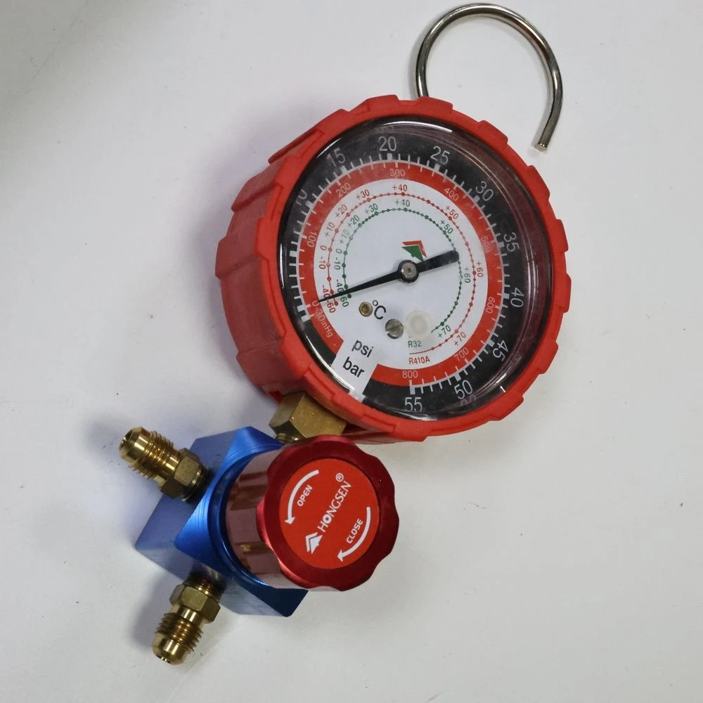 Air Conditioner Refrigerant High Pressure Gauge for R410a R32 A/C Diagnostic Refrigerant Charging Tool HS-468AH