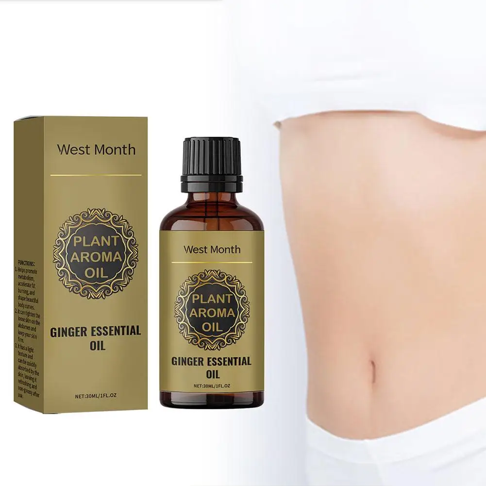 30ml Body Essential Oil Quick To Absorb Fat Burning Natural Extract Belly Drainage Ginger Relax Massager Liquid For Women