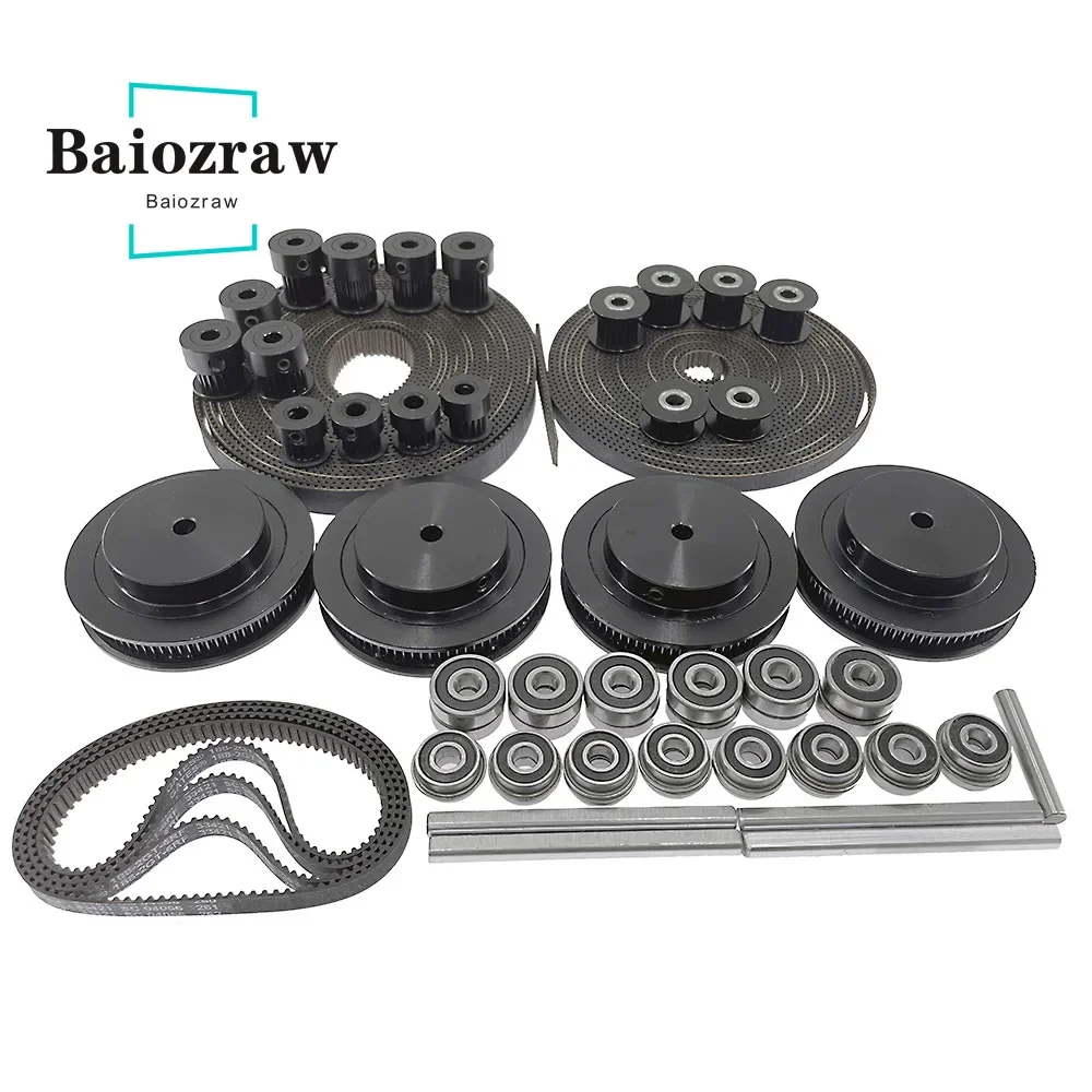 Baiozraw Motion Parts Set Corexy Motion Parts GT2 LL-2GT RF Open Belt 2GT 16T 20T cuscinetti dell\'albero della puleggia per VORON 2.4 R2