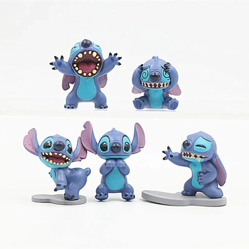 

[Забавный] 5 шт./лот Disney Lilo & Stitch, милая фигурка Stitch, игрушки, коллекция статуй, модель, украшение для дома, лучший подарок для детей