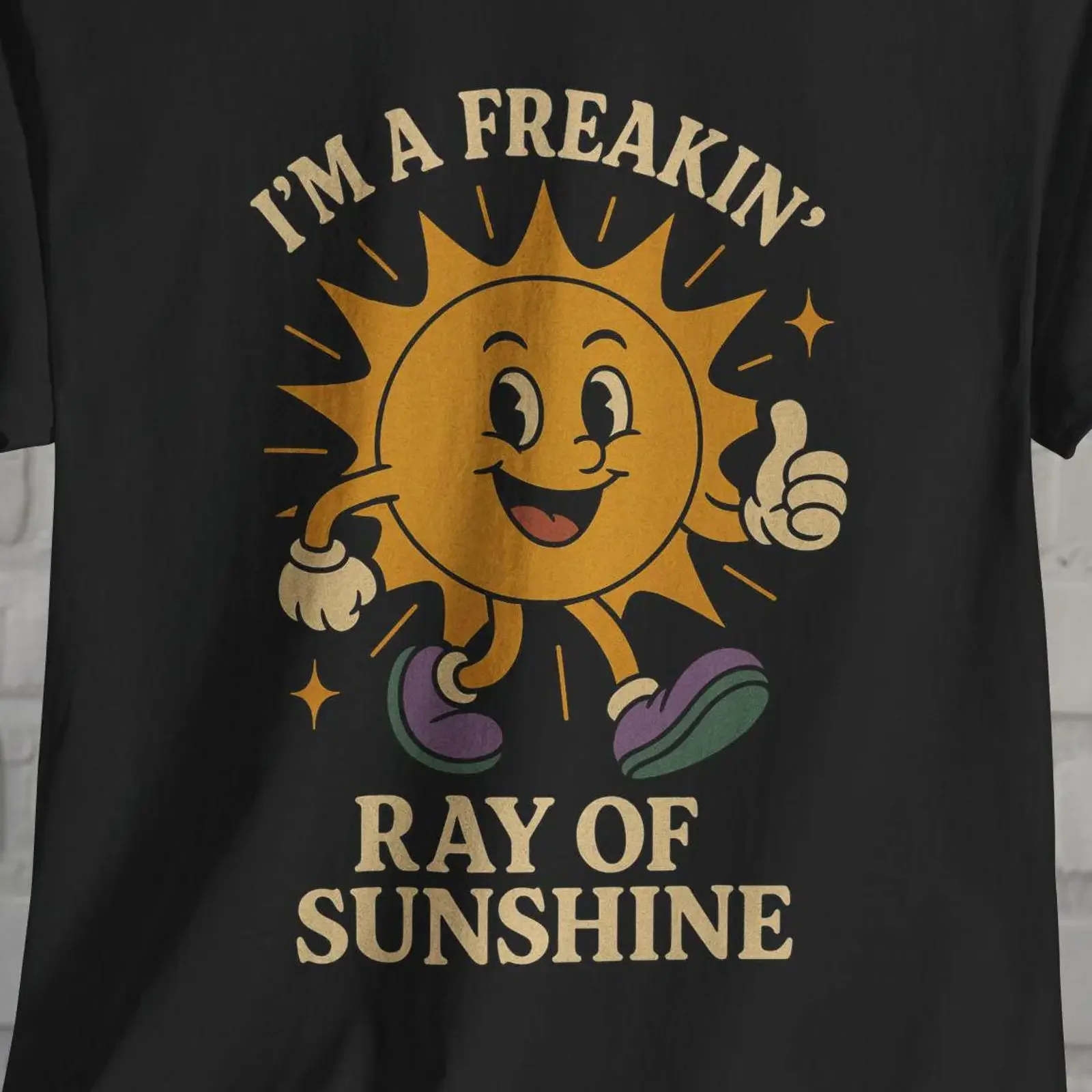 Ich bin ein verdammt strahlender Sonnenschliff, lustiges Retro-T-Shirt mit sarkastischem Vintage-Humor, lässig, für Kollegen, Vintage-Stil, leicht gewaschen, Unisex