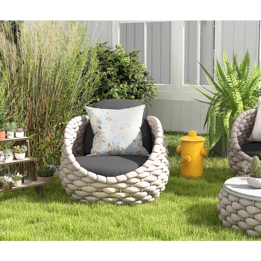 

Outdoor sofa waterproof and sunscreen outdoor rattan courtyard combination furniture