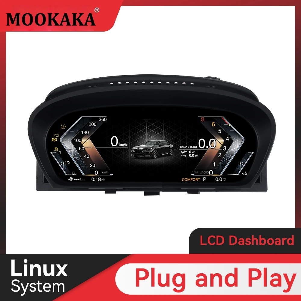 12.3 inch Screen Linux OS Car LCD Digital Cluster Instrument Virtual Cockpit For BMW X5 F15 E70 X6 E71 F16 2007 - 2019 LCD Dash