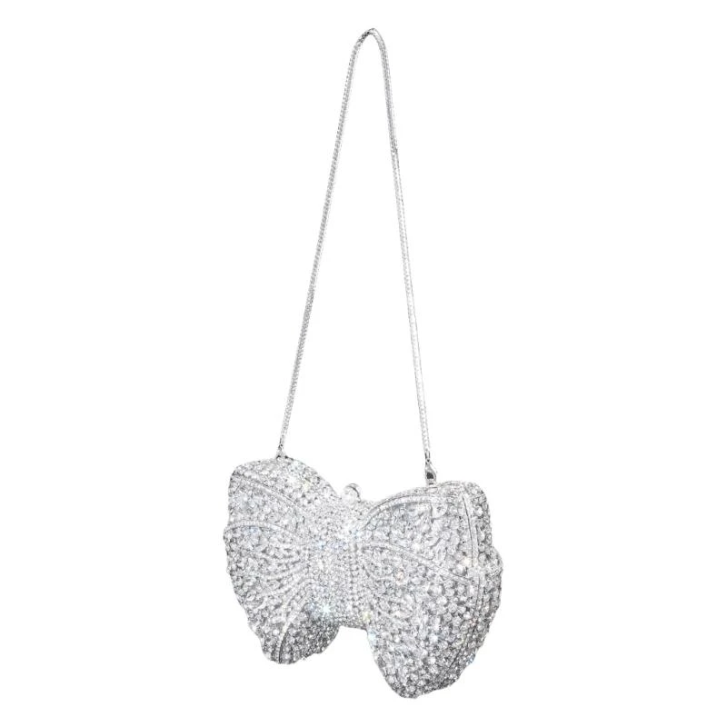 

Elegant Rhinestones Bows Evening Purse with Alloy Chain for Stylish Women