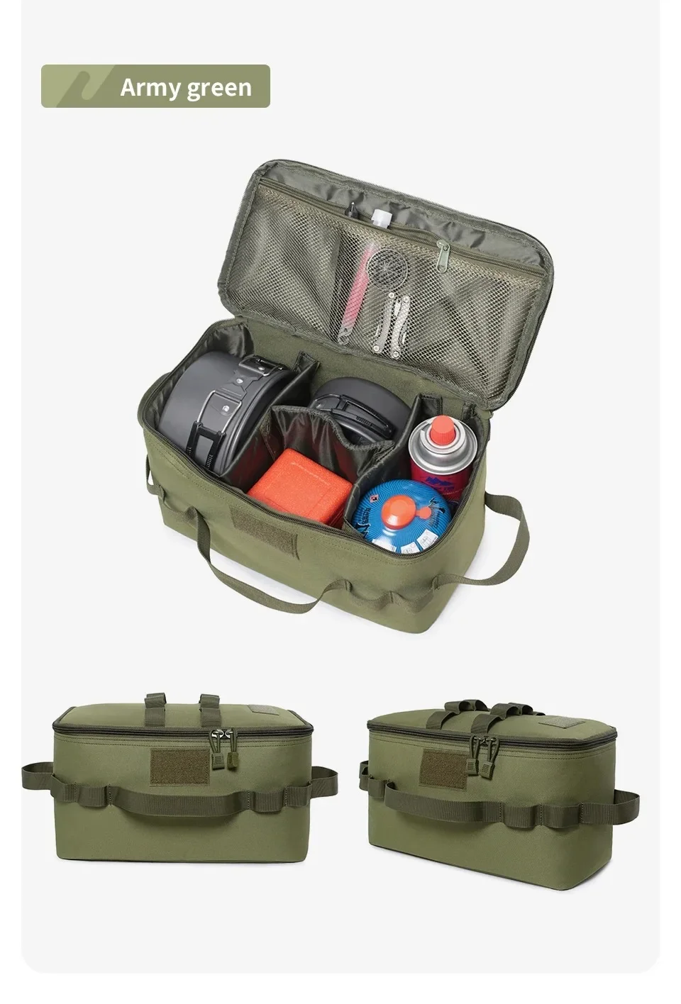 

Outdoor Camping Gas Tank Storage Bag Large Capacity Ground Nail Tool Bag Gas Canister Picnic Cookware Utensils Kit Bag