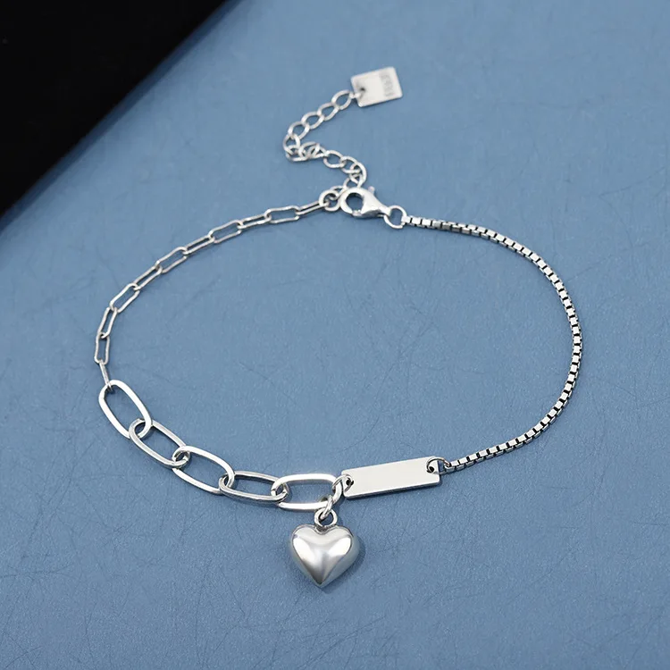 

Romantic Designer Hot Selling Love Symbol Pendant Ankle Bracelet Real 925 Sterling Silver Statement Women Anklet