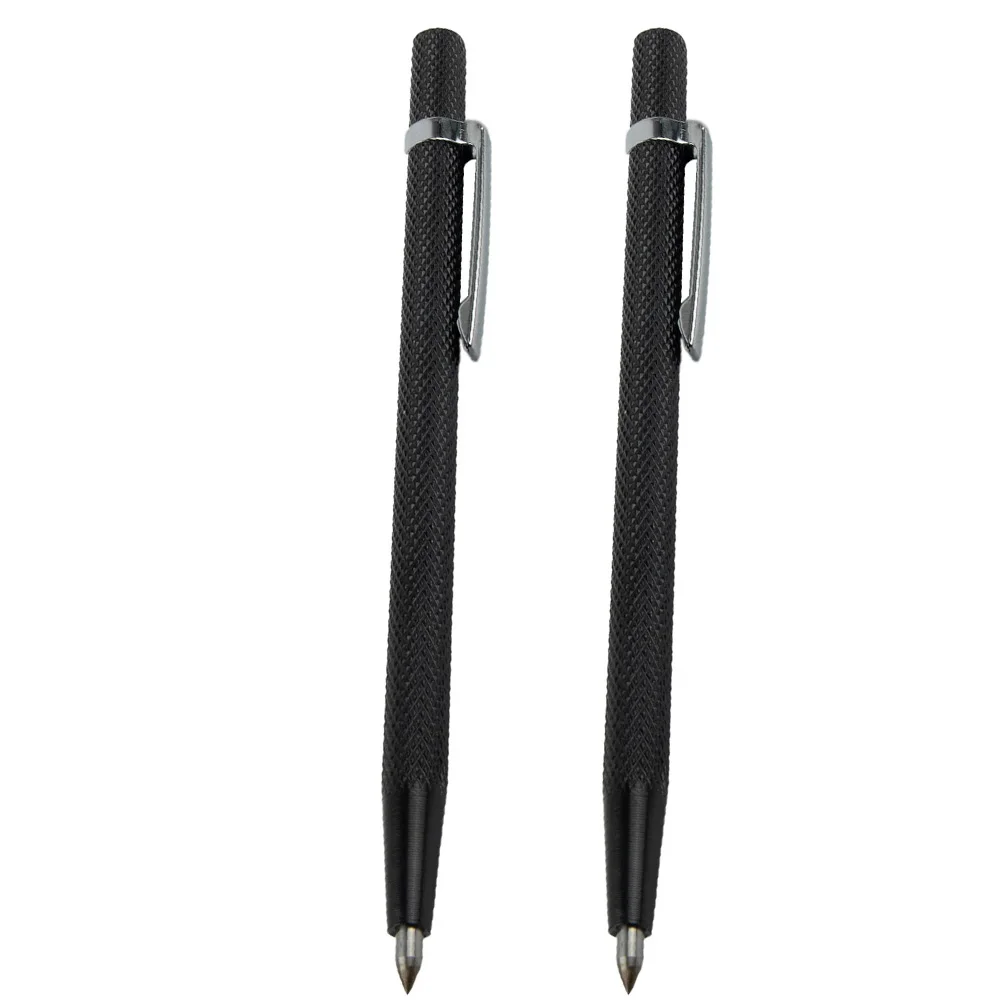 For Iron Sheets Workshop Equipment Cutting Pen Hard Metal 2PCS Black Carbide Scriber Ceramic Wood Carving Lettering Pen