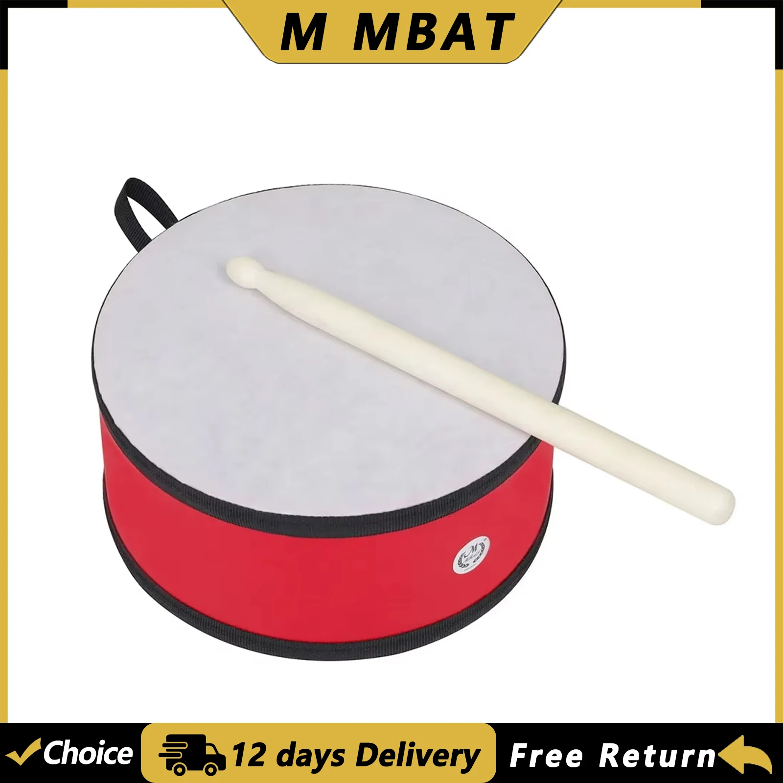 Musical Instrument Indian - เอ็ม เอ็มบีเอที แทมบูรีนสไตล์อินเดีย กลองมือถือแบบดั้งเดิม กลองสองด้าน ของเล่นดนตรีเพื่อการศึกษาสำหรับเด็ก