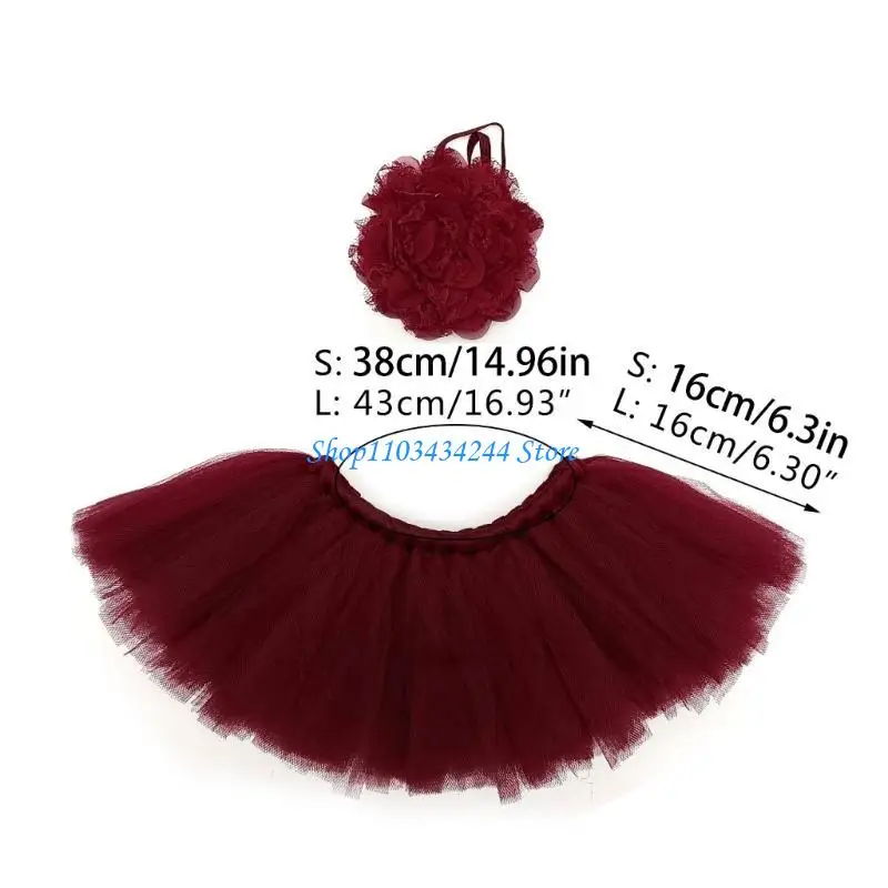 G2tc 2 pcs nhiếp ảnh trẻ sơ sinh đạo cụ trang phục bé Tulle tutu SPIPSTER SET TRANH CHẤP chụp ảnh Băng tóc hoa dễ thương
